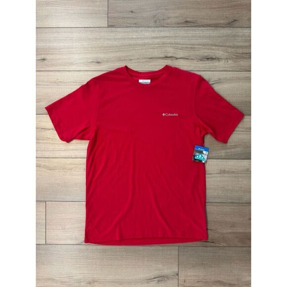 NEW Columbia Thistletown Hills Short Sleeve Shirt Men's S Small Red Omni-Wick - Picture 2 of 2